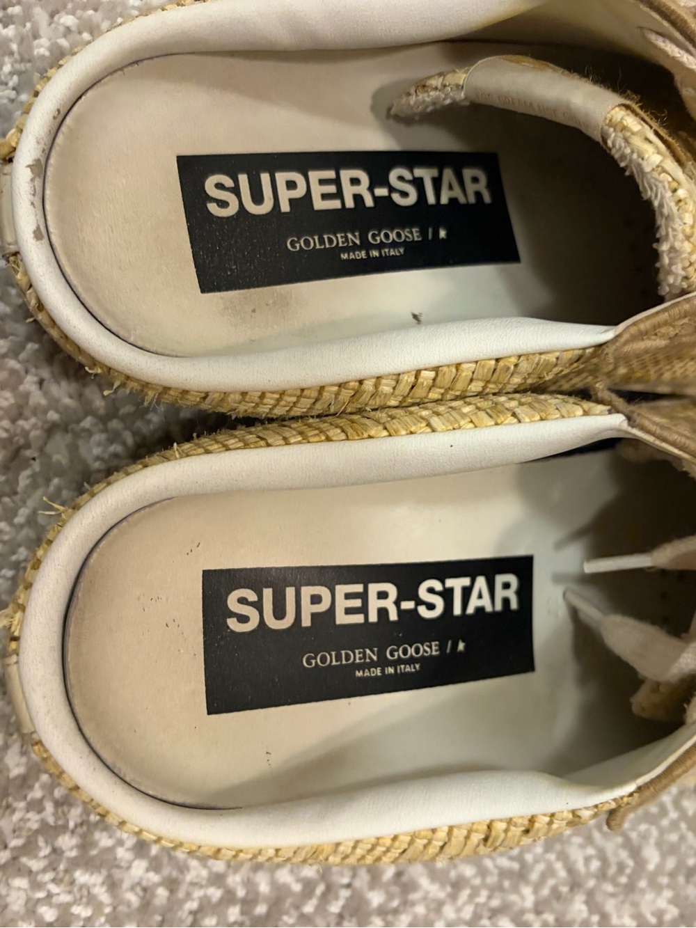 Golden Goose Beige Raffia Star Slip-On Sneaker NM Exclusive 2025 RARE - Picture 12 of 15